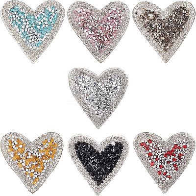 Glitter Hotfix Rhinestone Iron on Patches DIY-FG0001-70-1
