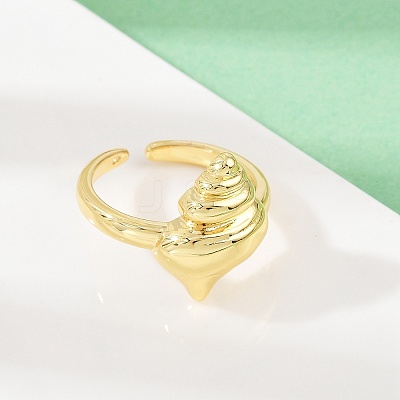 Ocean Theme Brass Cuff Rings RJEW-C135-01G-15-1