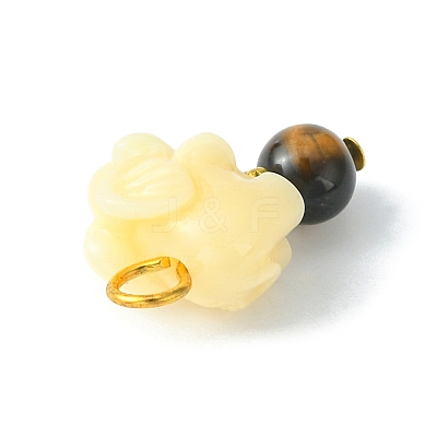 Opaque Resin and Natural Mixed Stone Pendants PALLOY-JF01765-01-1
