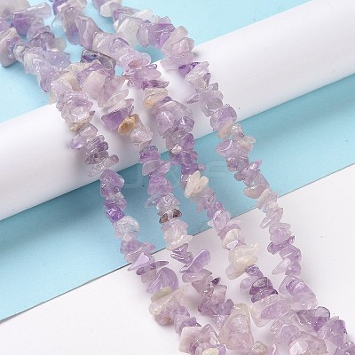 Natural Lavender Amethyst Chip Bead Strands G-M205-35-1-1