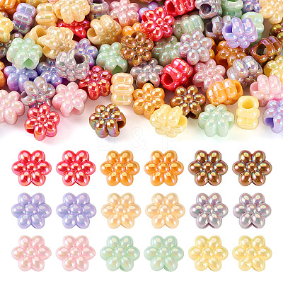 90Pcs 9 Colors Opaque Acrylic European Beads SACR-TA0001-30-1