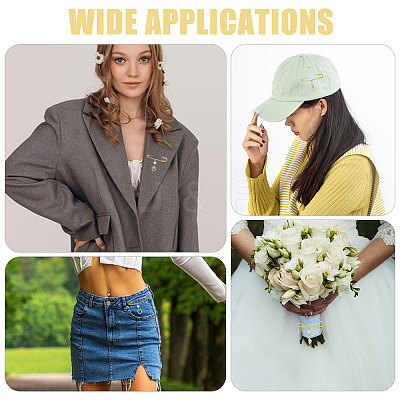 5Pcs Heart & Leaf Iron Safety Pins JEWB-CA00013-1