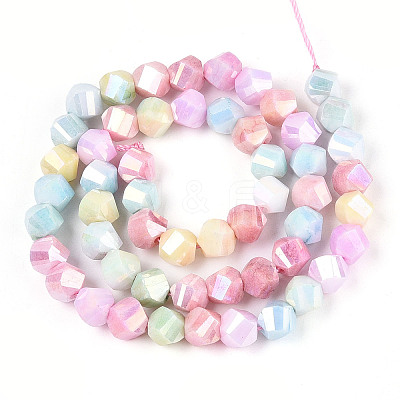 Anti-Tarnish Electroplate Glass Beads Strands GLAA-T025-8mm-14A-1