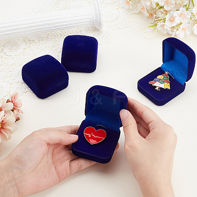 Plastic Cover with Velvet Brooch Packing Boxes VBOX-WH0012-06A-1