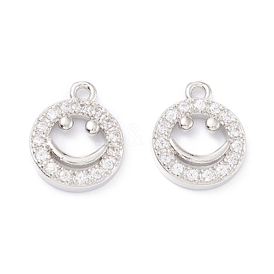 Rack Plating Brass Micro Pave Cubic Zirconia Charms X-ZIRC-C026-10P-1