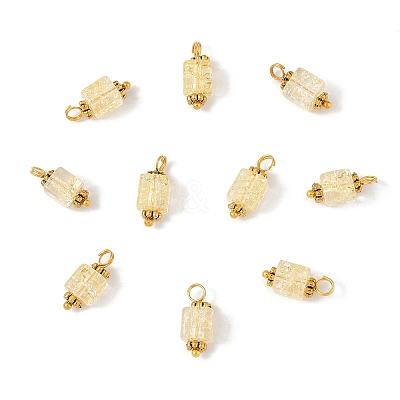 10Pcs Crackle Glass Pendants PALLOY-YW00067-05-1