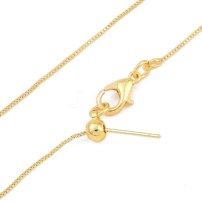 0.5mm Rack Plating Brass Box Chain Adjustable Slider Necklaces for Women Men MAK-L044-52G-1