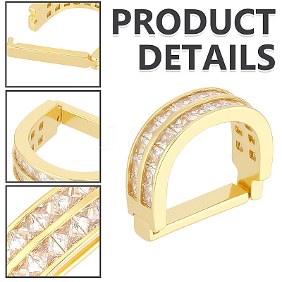 Brass Pave Clear Cubic Zirconia Tie Clips AJEW-WH20020-700G-1