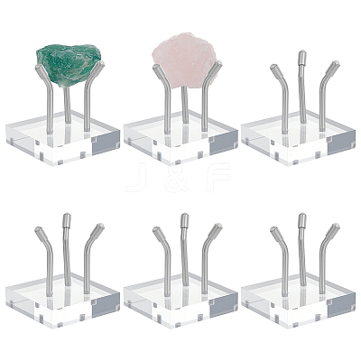 Square Acrylic Display Stands for Raw Stone Mineral ODIS-WH0028-97-1