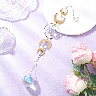 Teardrop Glass Hanging Suncatchers HJEW-JM04401-1