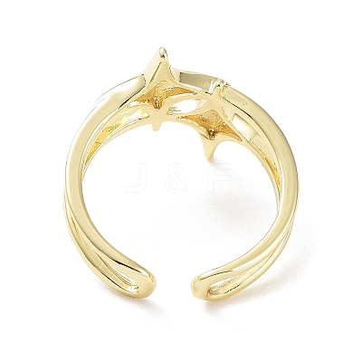 Brass Open Cuff Rings RJEW-D016-02G-1