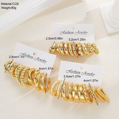 CCB Plastic Stud Earrings Sets for Women WG4BA1F-01-1