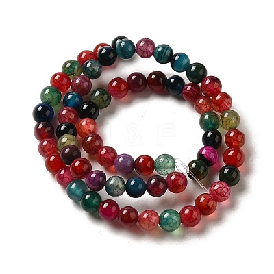 Dyed Natural Agate Beads Strands G-R262-6mm-1-1