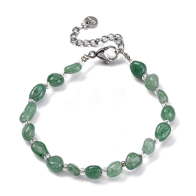 Natural Green Aventurine Beaded Bracelets for Women G-P563-07P-23-1
