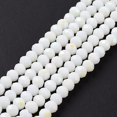 Electroplate Opaque Solid Color Glass Beads Strands LS-EGLA-A034-P6mm-L17-1