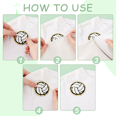 10 Styles Acrylic Fiber Glitter Powder Embroidery Sew on Appliques PATC-GA0001-41-1