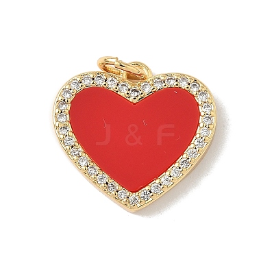 Brass Micro Pave Cubic Zirconia with Resin Pendants KK-L239-058G-1