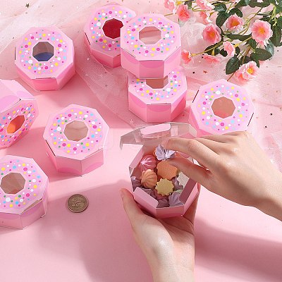 Hexagon Donut Cardboard Boxes CON-WH0019-18A-1