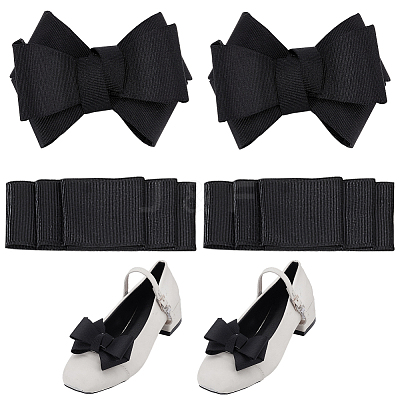 4Pcs 2 Styles Bowknot Webbing Ribbon Shoe Decorations FIND-AR0006-11-1