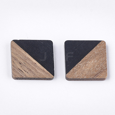 Resin & Walnut Wood Cabochons LS-RESI-S358-A-90D-1