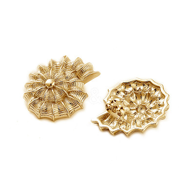 Shell Shape Brass Stud Earrings EJEW-Q811-25G-1