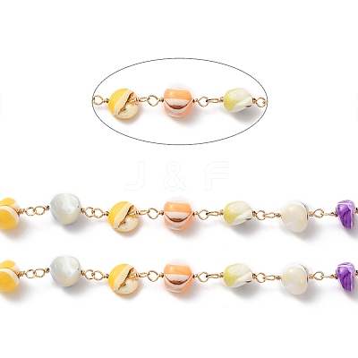 Handmade Shell Pearl Chip Beaded Chains CHC-M024-10G-1