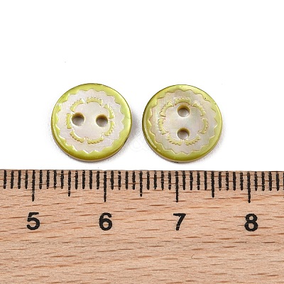 Wavy Edge Spray Painted Natural White Shell Buttons SH-CBA1576-01B-1