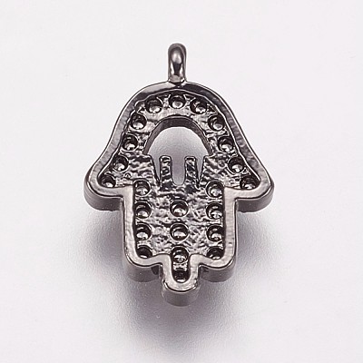 Brass Cubic Zirconia Charms KK-P134-29-1