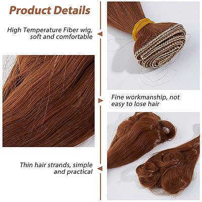 5Pcs High Temperature Fiber Long Pear Perm Hairstyle Doll Wig Hair DOLL-DC0001-05B-1