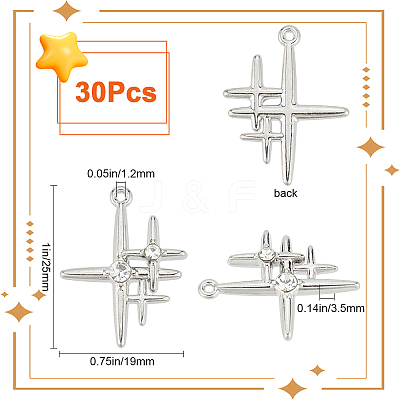 30Pcs Alloy Pendants PALLOY-SC0004-24-1