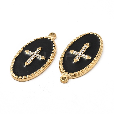 PVD Vacuum Plating 201 Stainless Steel Enamel Pendants STAS-J401-VC1002-1