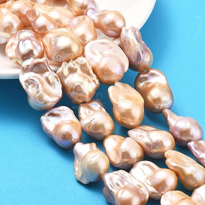 Natural Nucleated Pearl Beads Strands PEAR-B004-15M-06B-1
