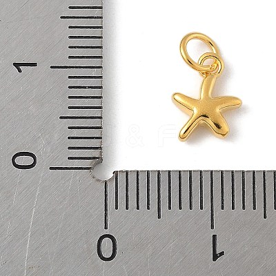 925 Sterling Silver Starfish Charms with Jump Rings STER-R013-01G-1