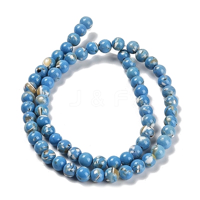 Assembled Synthetic Stone and Trochus Shell Beads Strands G-B128-08B-08-1
