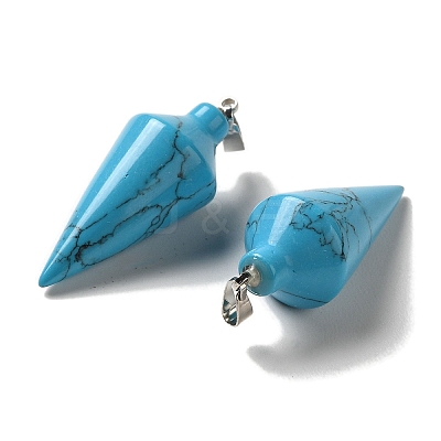 Synthetic Turquoise Pendants G-Z055-02P-15-1