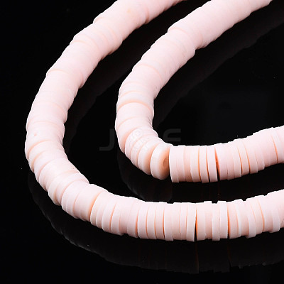 Flat Round Handmade Polymer Clay Beads CLAY-R067-8.0mm-27-1
