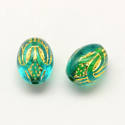 Plating Acrylic Oval Beads X-PACR-Q100-01-1