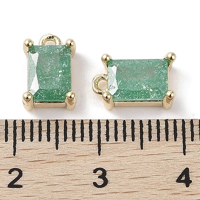 Brass Micro Pave Cubic Zirconia Charms KK-G491-31G-01-1