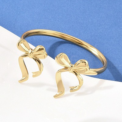 304 Stainless Steel Cuff Bangles for Women BJEW-A147-01C-G-1
