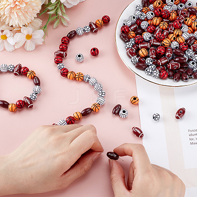 360Pcs 6 Styles Craft Style Acrylic Beads MACR-ME0001-01-1