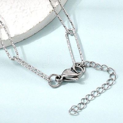 5MM 304 Stainless Steel Textured Paperclip Chain Necklaces for Women Men SA-CBA37BC-20P-1