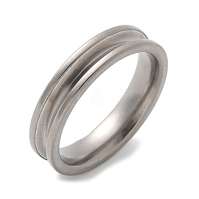 304 Stainless Steel Grooved Finger Ring Settings STAS-C117-13P-1
