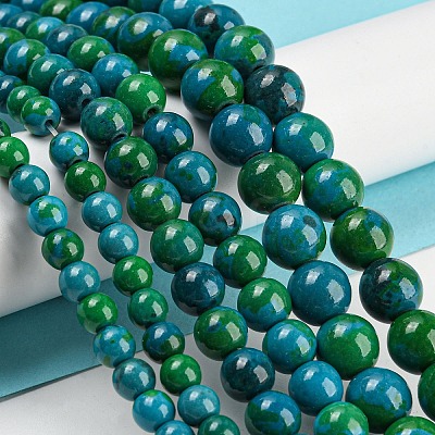 Synthetic Chrysocolla Beads Strands LS-G-L529-B01-10mm-1