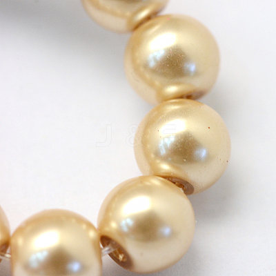 Baking Paint Pearlized Glass Pearl Round Bead Strands X-HY-Q003-6mm-42-1