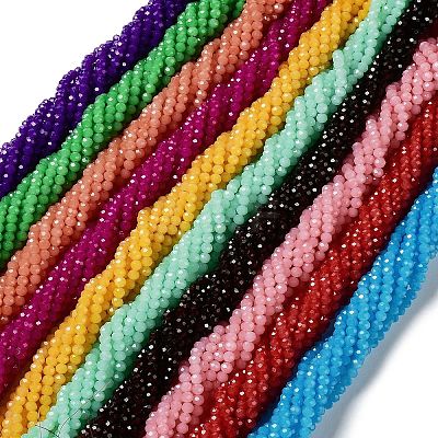 Baking Paint Imitation Jade Glass Bead Strands DGLA-A034-J6MM-A-1