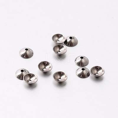 Tarnish Resistant Apetalous 201 Stainless Steel Bead Caps STAS-E080-04-1