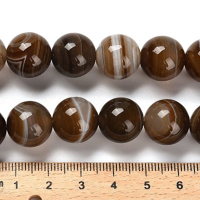 Dyed Natural Banded Agate Beads Strands G-G175-A08-01-1