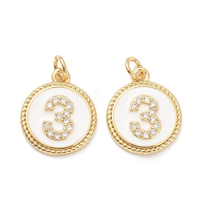 Brass Micro Pave Clear Cubic Zirconia Charms ZIRC-I052-16G-03-1