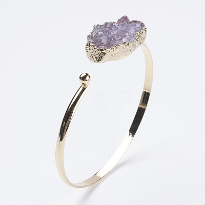 Brass Cuff Bangles BJEW-E316-02-1