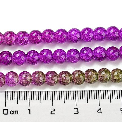 Spray Painted Crackle Glass Beads Strands DGLA-C002-6mm-04-1